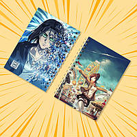 Блокнот А6 пружина 48 л. клітина Attack on Titan 004