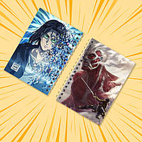 Блокнот А6 пружина 48 л. клітина Attack on Titan 006