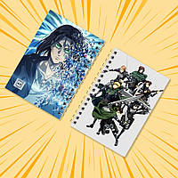Блокнот А6 пружина 48 л. клітина Attack on Titan 007