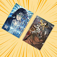 Блокнот А6 пружина 48 л. клітина Attack on Titan 009