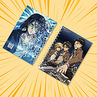 Блокнот А6 пружина 48 л. клітина Attack on Titan 011