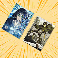 Блокнот А6 пружина 48 л. клітина Attack on Titan 014