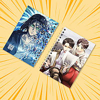 Блокнот А6 пружина 48 л. клітина Attack on Titan 016