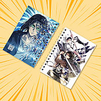 Блокнот А6 пружина 48 л. клітина Attack on Titan 018