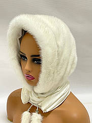 Жіноча хустка з норки, "Білий".