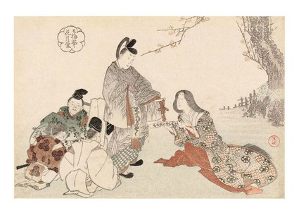 Листівка Японське мистецтво - The Daughter of Ki no Tsurayuki and the Imperial Messenger, 1816