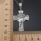 Товста срібна цепочка з хрестиком. Чоловічий ланцюг якір та кулон хрестик срібло 925. 55 см, фото 5