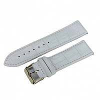 Кожаный ремешок для часов Нагата 22 мм белый крокодил Strap