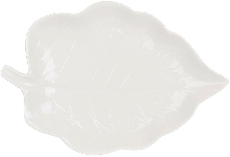 Блюда сервірувальні "White City Лист", набір 2 блюда 30х20см greenpharm, біла порцеляна, фото 1