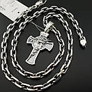 Товста срібна цепочка з хрестиком. Чоловічий ланцюг якір та кулон хрестик срібло 925. 55 см, фото 9