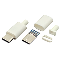 Штекер USB Type-C, на кабель, білий