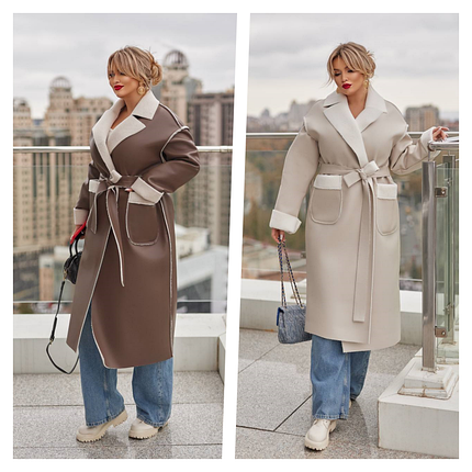 Жіноча дублянка екошкіра, фото 1