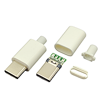 Штекер USB Type-C 4pin у корпусі на кабель білий CN-7-07