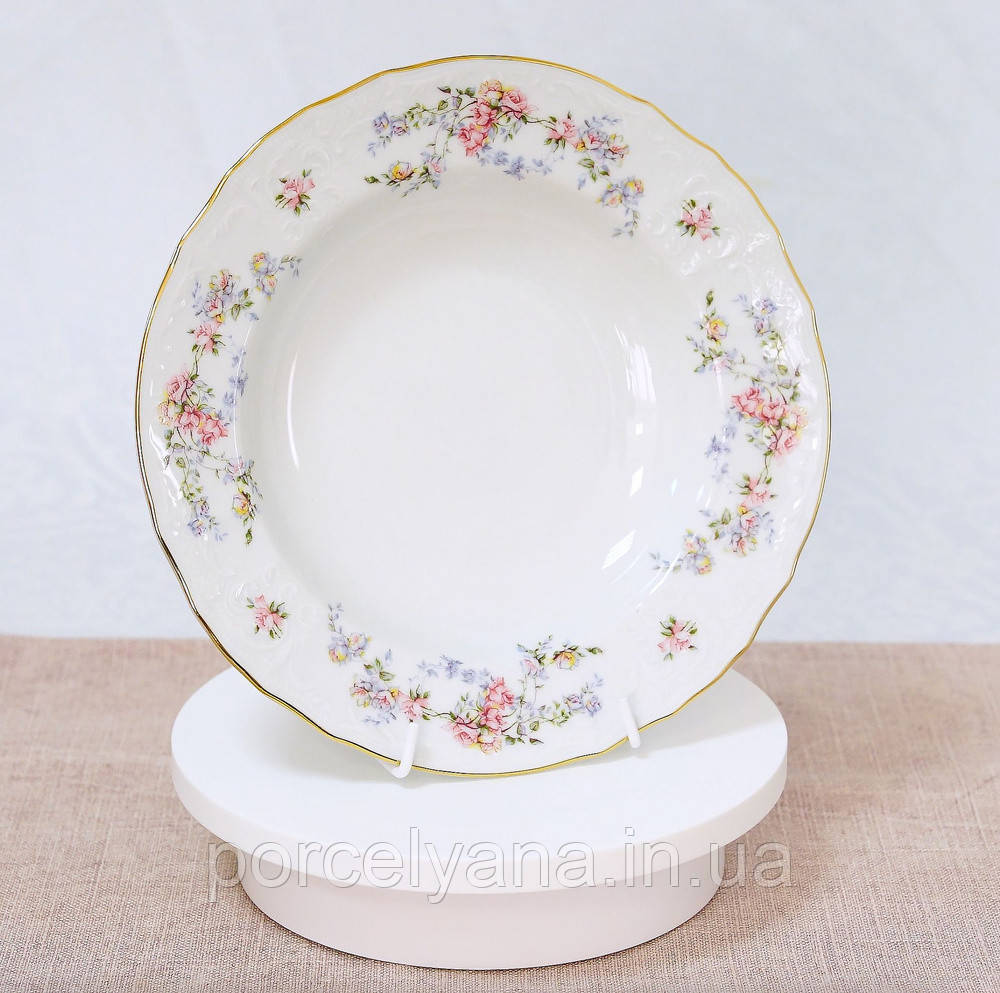 Тарілка глибока 23 см 6 шт Thun Bernadotte дика троянда 6468, фото 1