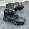 Чоловічі зимові шкіряні черевики, кросівки з натуральної шкіри чорні на хутрі для чоловіків на зиму, розмір 40 41 42 43 44 45, фото 5