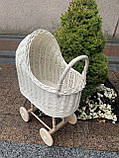 Коляска плетена з лози для ляльок, фото 2