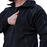 Флісовая кофта вафелька SHARK SKIN чорна, фото 4