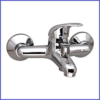 Змішувач для ванни з литим коротким носиком гусаком Gromix одноважільний з душем