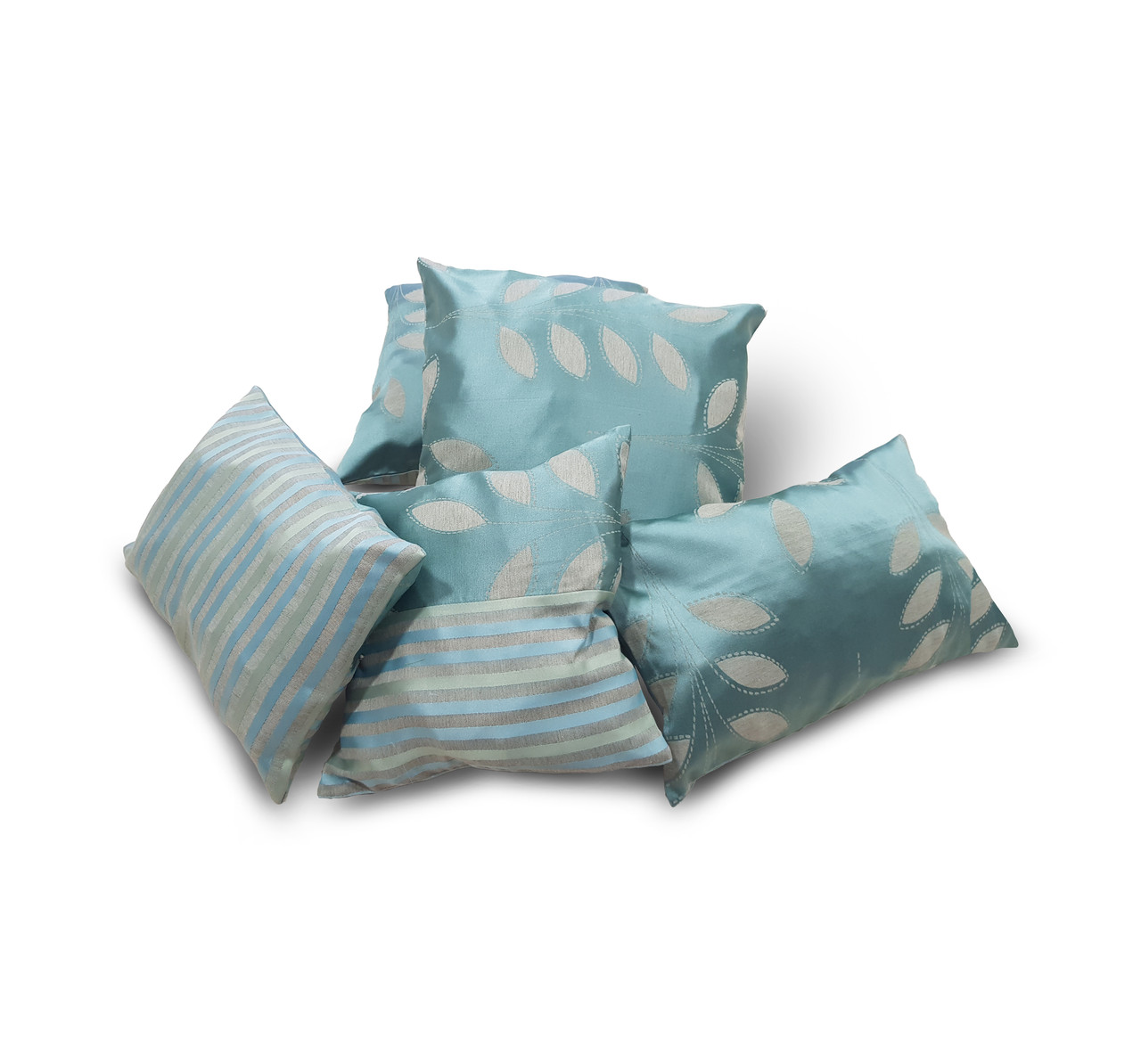 Комплект подушок Firanka Plants Line 40х40см 2шт 30х30см 1шт 40х24см 1шт 35х25см 1шт бірюзові (п_0413), фото 1