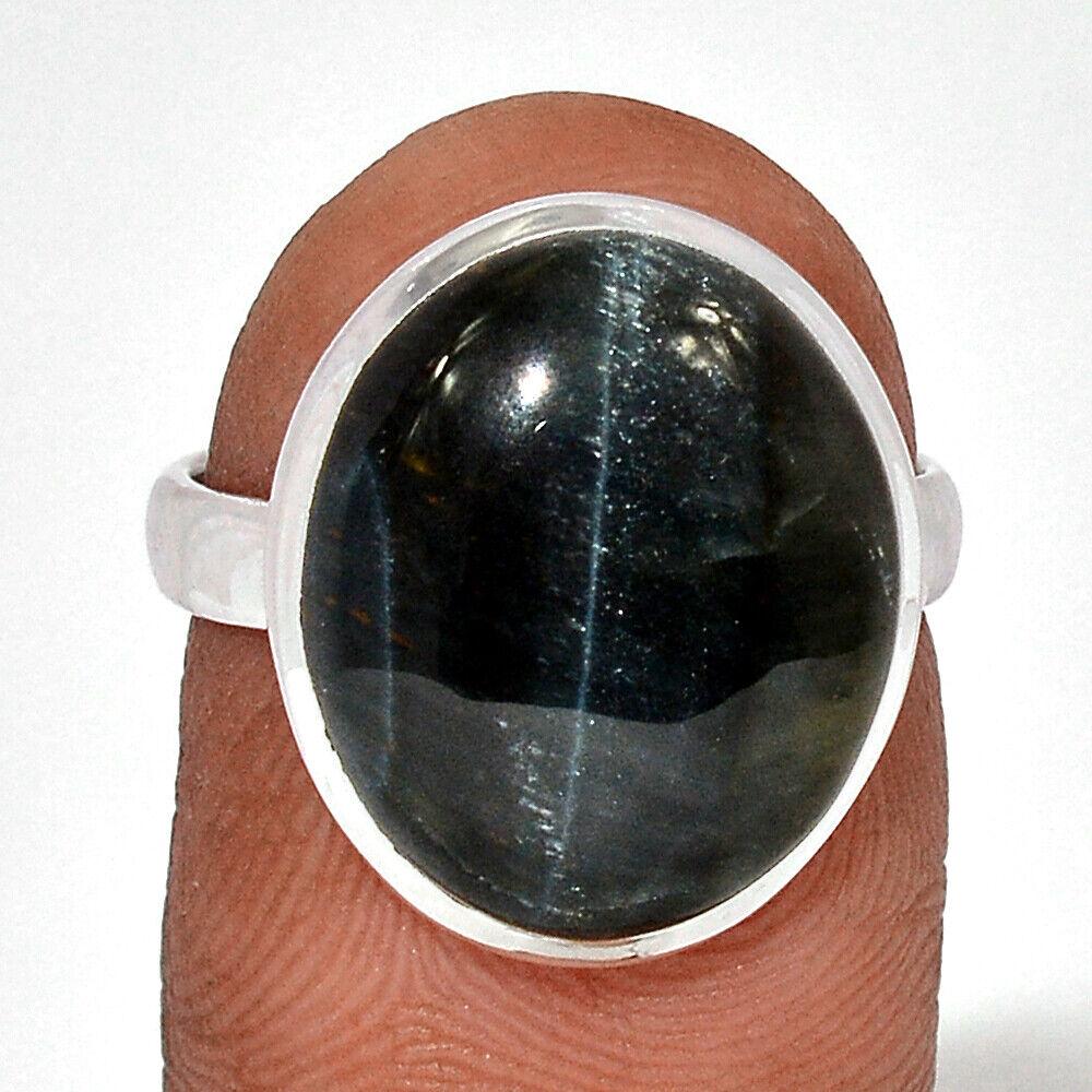 Соколине око ефект котячого ока срібна каблучка, 2433КС