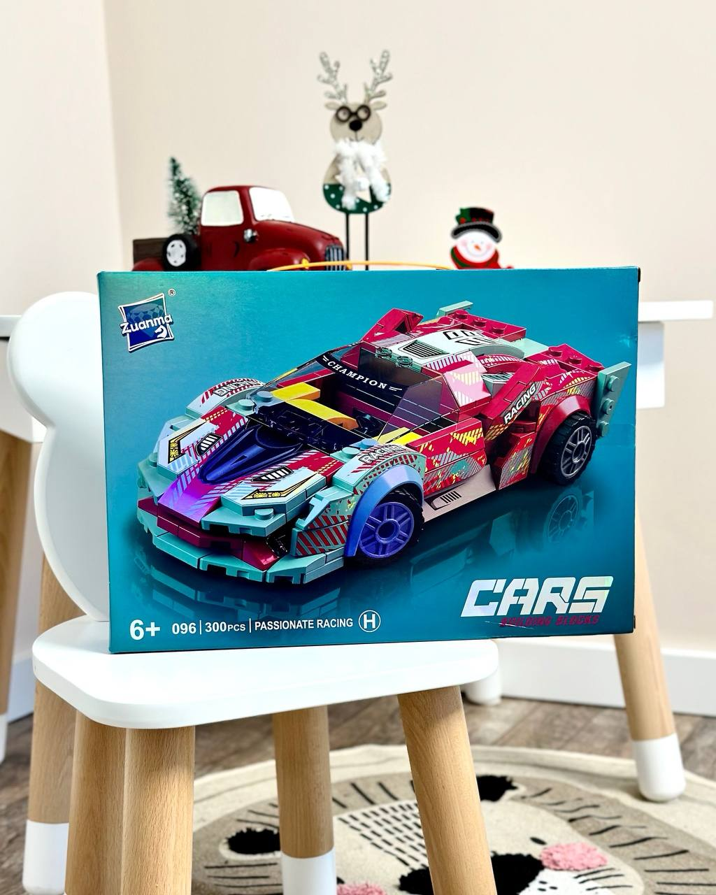 Конструктор 096 H “Автомобіль для перегонів”, 300 деталей, наліпки, в коробці, фото 1