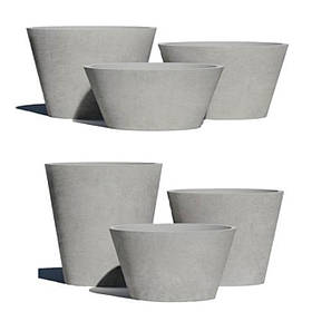 Бетонні вазони "Конус" (Д60-75 см) кашпо для квітів, кущів та дерев, для вулиці, саду, дачі та тераси