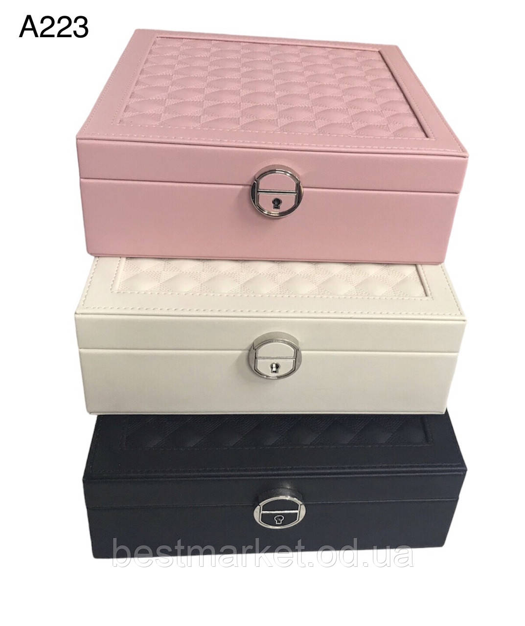Скринька для прикрас А223 скриня для біжутерії, органайзер для прикрас, валіза комод-годинника, фото 1