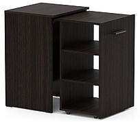 Тумба-стіл трансформер Hobana 2 в 1 Венге, універсальний стіл для манікюру з відкритими поличками Knap Knap