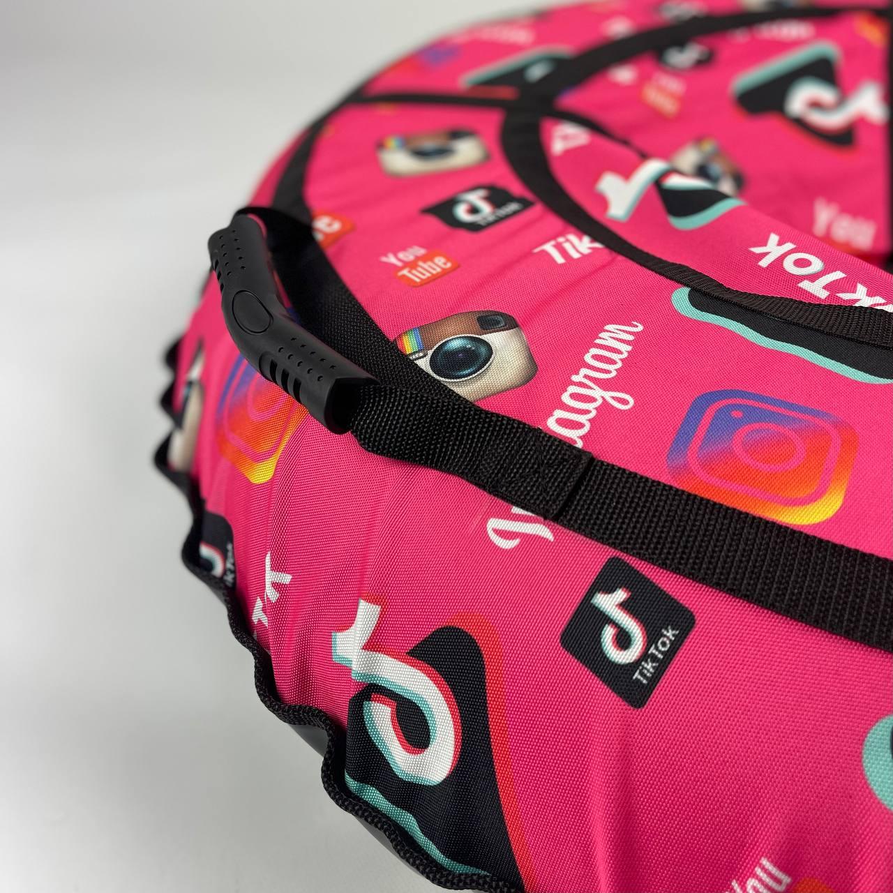 Тюбинг Тік-ток Рожевий Оксфорд 100 см Надувні тюбінги для снігу Тюбинг для катання