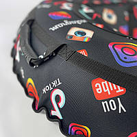 Тюбінг Тік-ток Чорний Оксфорд 100 см Плюшка для снігу Ватрушка для катання на снігу