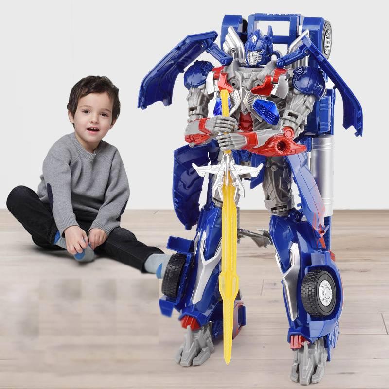 Розвиваюча дитяча іграшка великий інтерактивний робот трансформер Оптімус Прайм автобот Оptimus Рrime зброя, фото 1