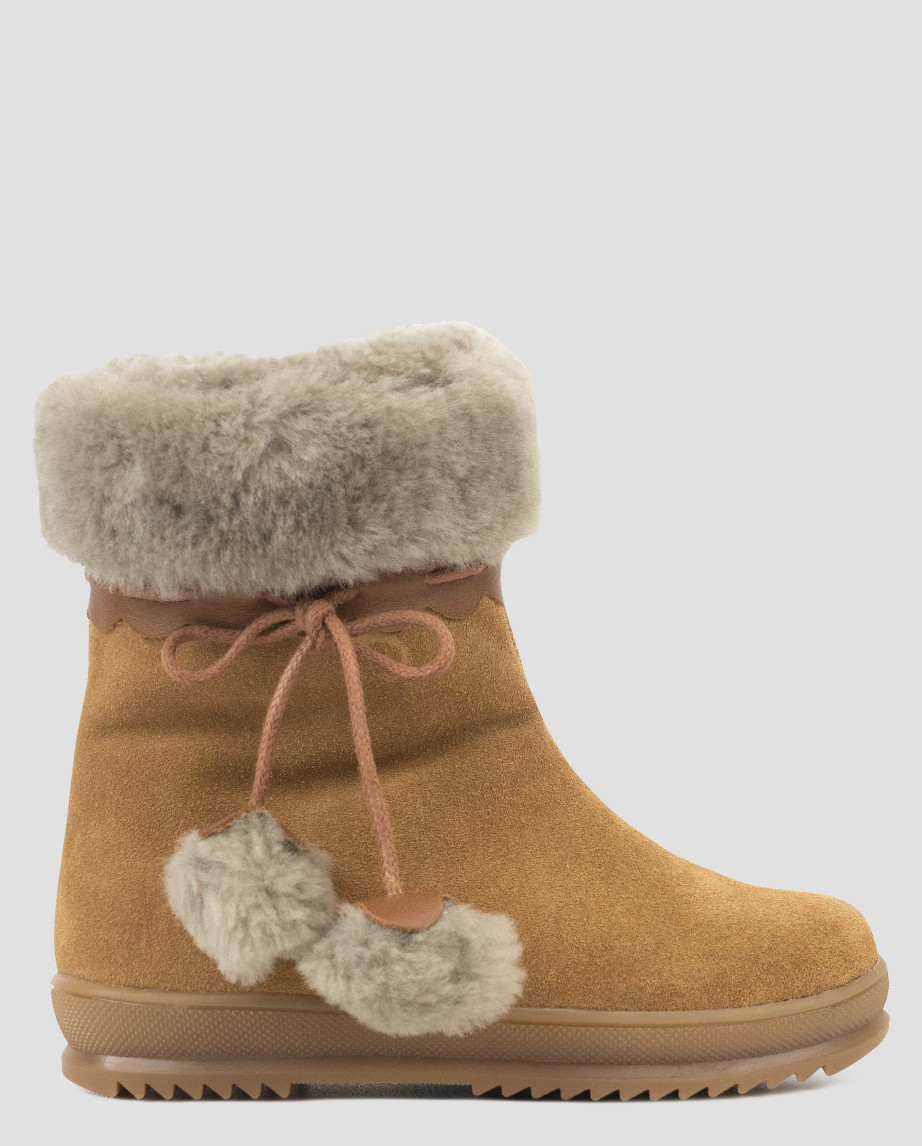 Черевики високі дитячі для дівчаток зимові коричневі натуральна замша Україна Miracle — розмір 33 (21 см), фото 1