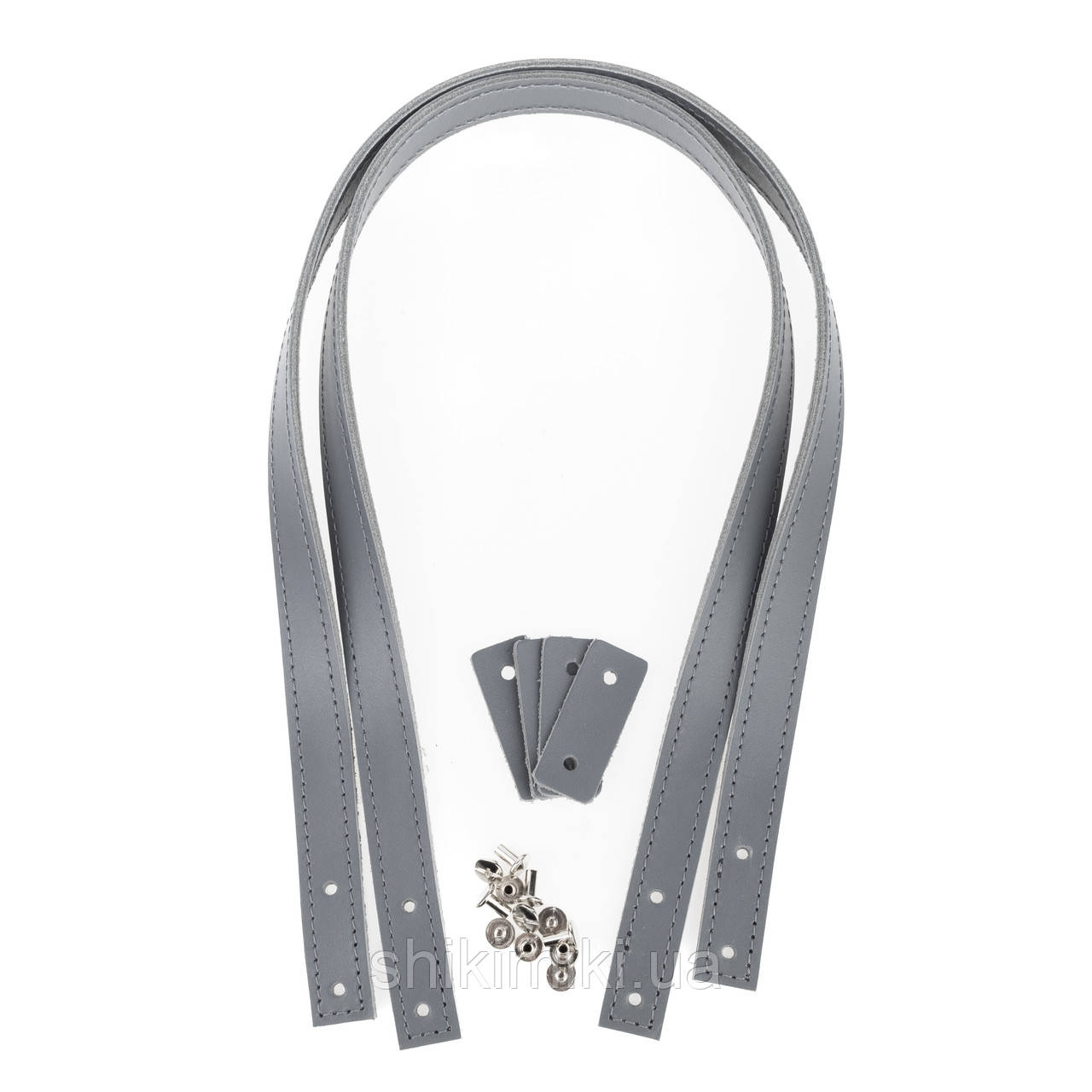 Ручки двосторонні на гвинтах для шопперів (70*2 см), колір Темно-сірий, фото 1