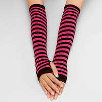 Мітенки у смужку чорно-малинові One Size