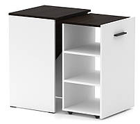 Стіл тумба-трансформер із відкритими поличками Hobana Білий і Венге для навчання та роботи за комп'ютером Knap Knap