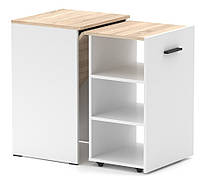 Комп'ютерний письмовий стіл-трансформер тумба з відкритими полицями Hobana Білий і Дуб сонома Knap Knap