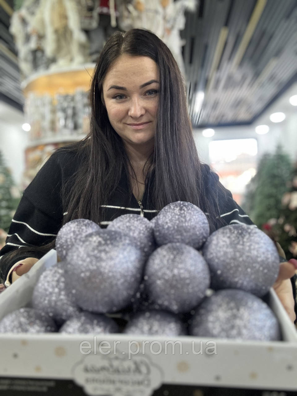 Набір ялинкових куль графіт / сірі кулі / кулі оптом / великий набір куль, фото 1