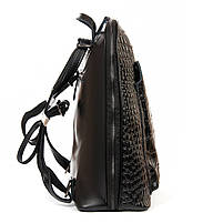 Жіночий шкіряний рюкзак 8628 black. Купити жіночі рюкзаки гуртом із натуральної шкіри в Україні, фото 4