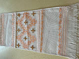 Рушник вишитий "Орнамент Гладь" персиковий на панамі ручної роботи 198*33 см., фото 3