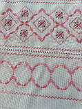 Рушник вишитий "Орнамент Гладь" рожевий на панамі ручної роботи 198*33 см, фото 2