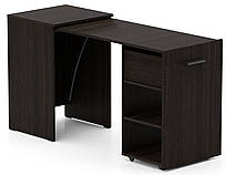 Стіл-тумба трансформер 2 в 1 Hobana Хобана Ш1 Венге з 1 ящиком, двома полицями для офісу, салону Knap Knap