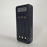 Повербанк портативный с солнечной батареей и фонарем 30000mAh, +3 переходника, PowerBank Черный A88-1-Black, фото 4