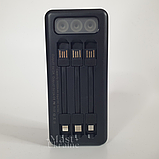 Повербанк портативный с солнечной батареей и фонарем 30000mAh, +3 переходника, PowerBank Черный A88-1-Black, фото 10