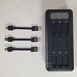 Повербанк портативный с солнечной батареей и фонарем 30000mAh, +3 переходника, PowerBank Черный A88-1-Black, фото 2