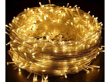 Гірлянда 400LED Теплий білий 24м прозорий провід ТМ КИТАЙ