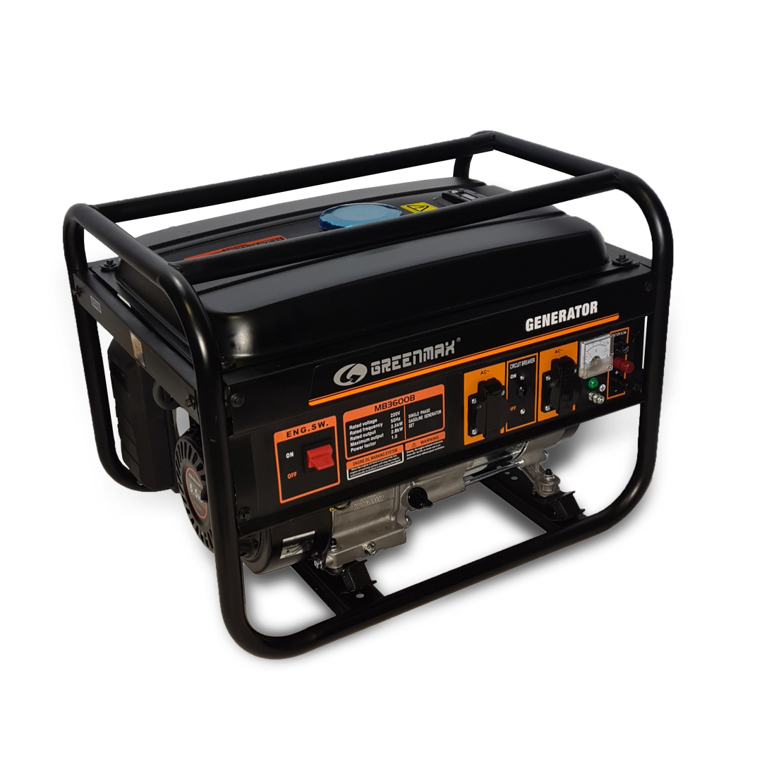 Генератор бензиновий MB3600B 2.5/2.8 кВт з ручним запуском ТМ "GREENMAX" (196 см³), фото 1