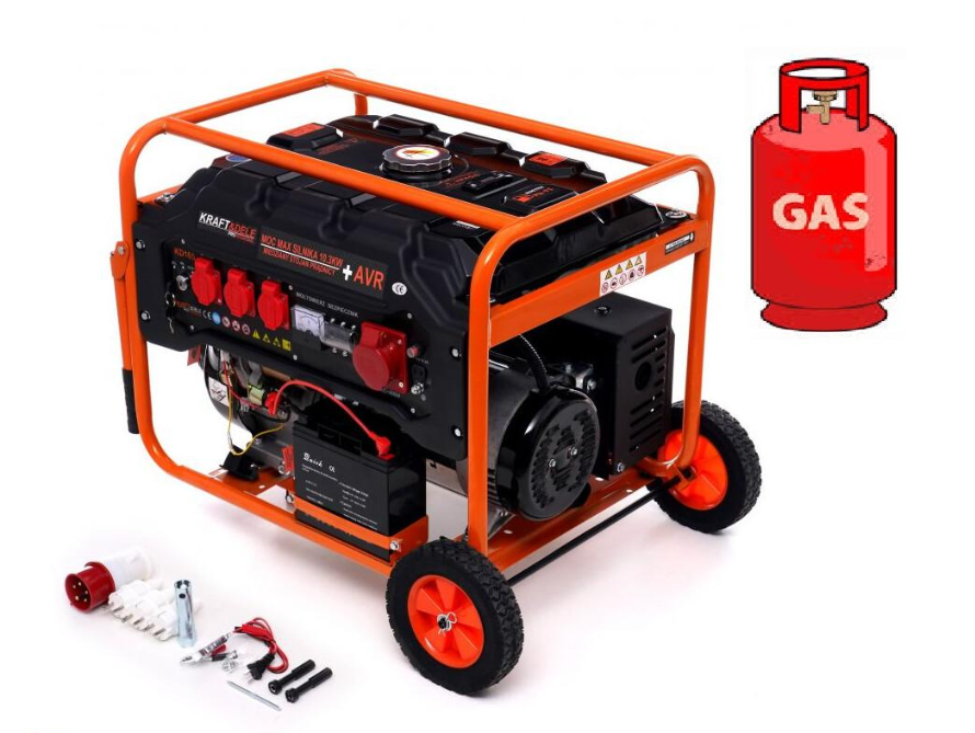 Генератор Газ/Бензиновий KD165 трифазний 5.0/5.5 кВт з електрозапуском ТМ "KRAFT&DELE", фото 1