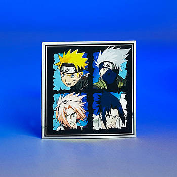 Магніт вініловий - Naruto - Kakashi, Sakura, Naruto, Sasuke