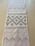Рушник вишитий "Орнамент Гладь" на панамі ручної роботи 198*33 см., фото 2