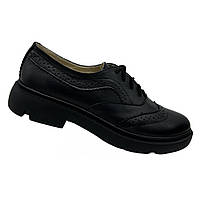 Оксфорди туфлі жіночі з натуральної шкіри черного цвета Style Shoes”, фото 6